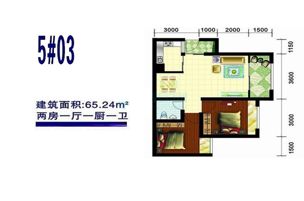 匯航文園·一里海5號樓 65.24㎡